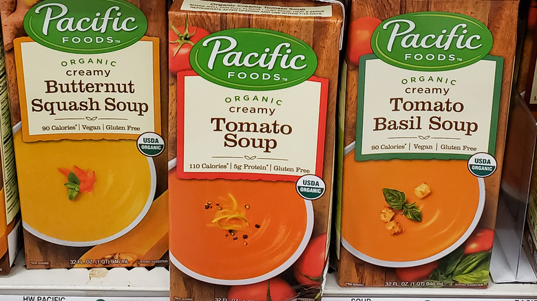 pacific foods soups on the shelf