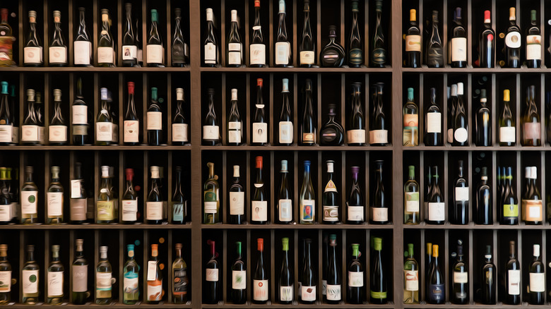 wine display at a store