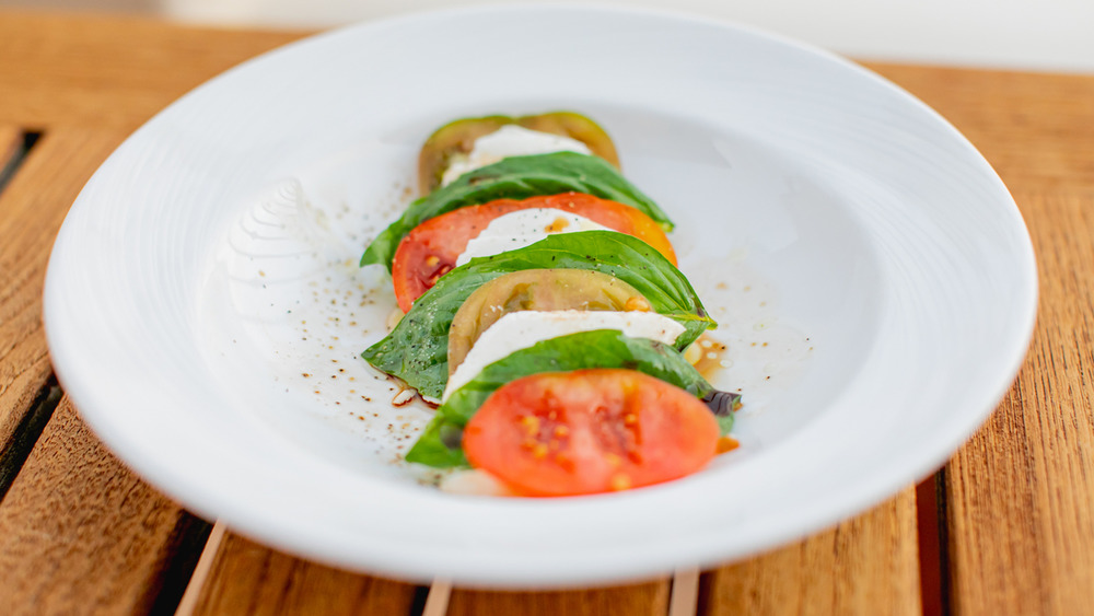 caprese salad on plate