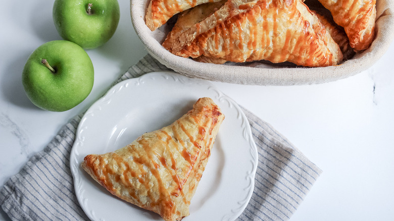 Apple turnovers with apples