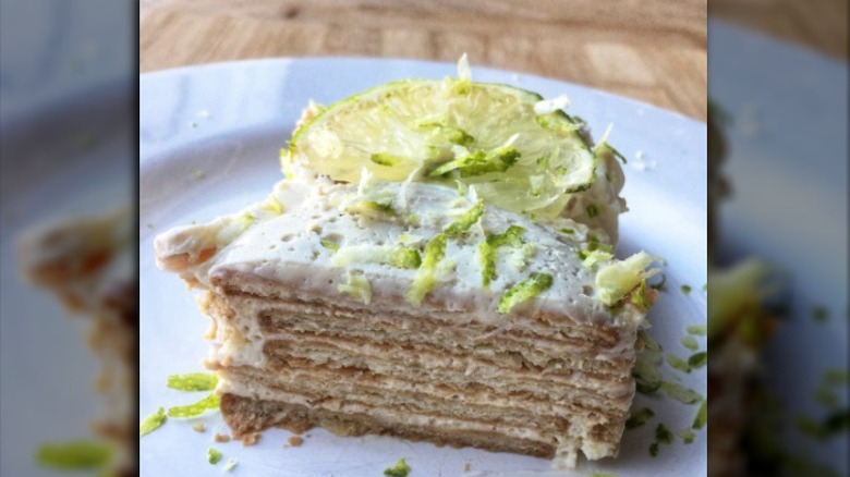 Carlota de limon lime ice box cake