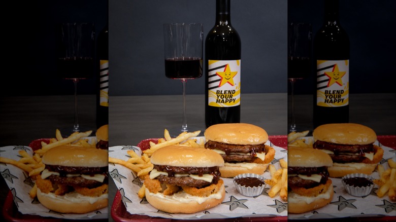 wine paired with Carls Jr. food