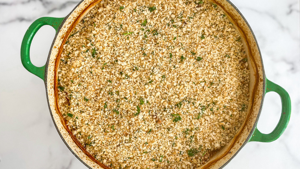 cassoulet with breadcrumb topping