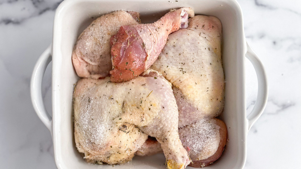 seasoned raw chicken legs