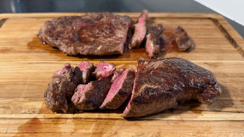 steaks cooked in cast iron