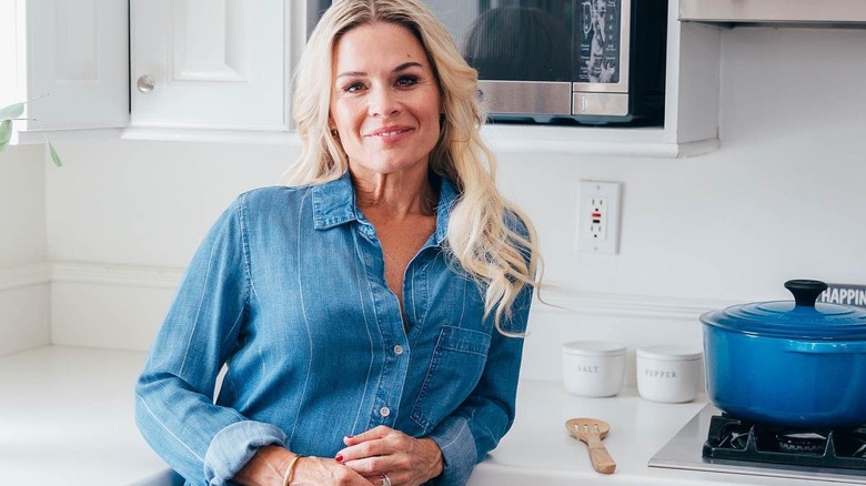 Cat Cora in the kitchen