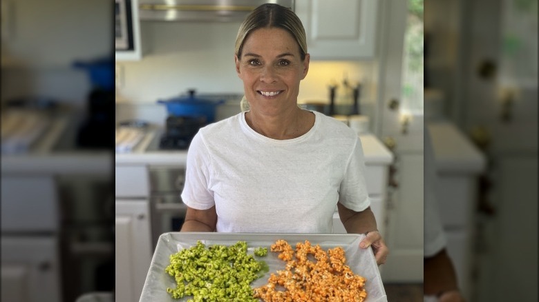 Cat Cora with Skittle's Popcorn