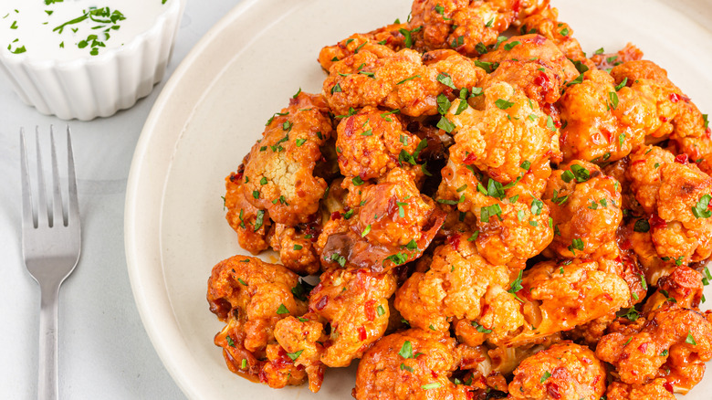 Buffalo cauliflower wings bites