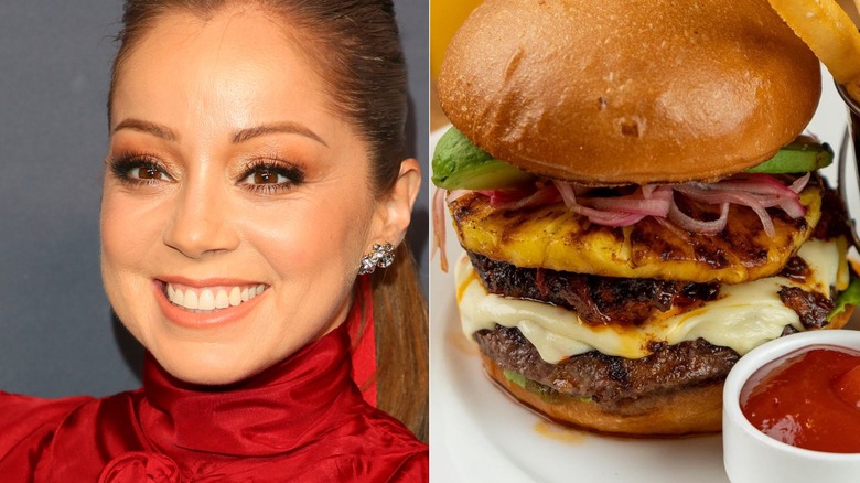 Marcela Valladolid with Burger al Pastor 