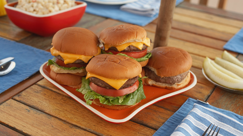 Burgers on a plate