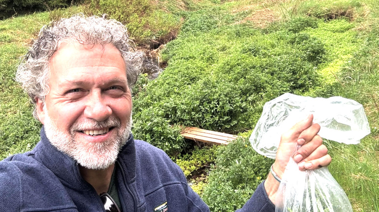 Micheal Smith picking greens