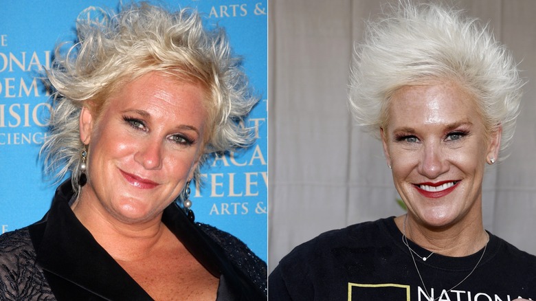 Anne Burrell poses with spiky hair