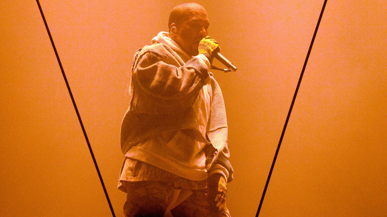 Kanye West performing