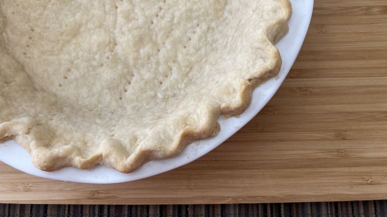 close up of ceramic pan crust