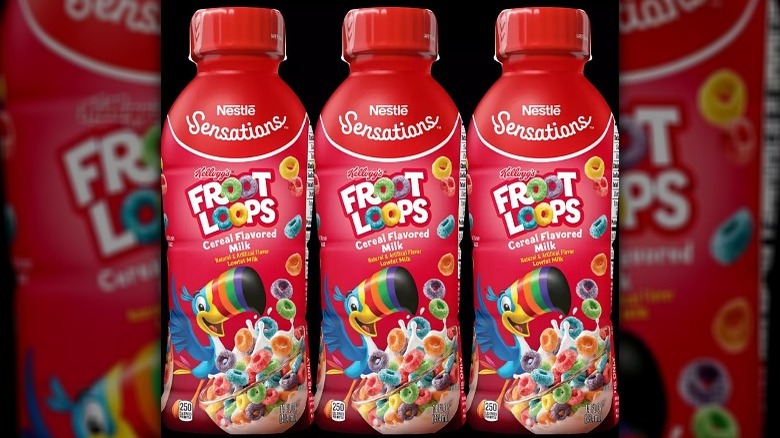 Bottles of Froot Loops milk