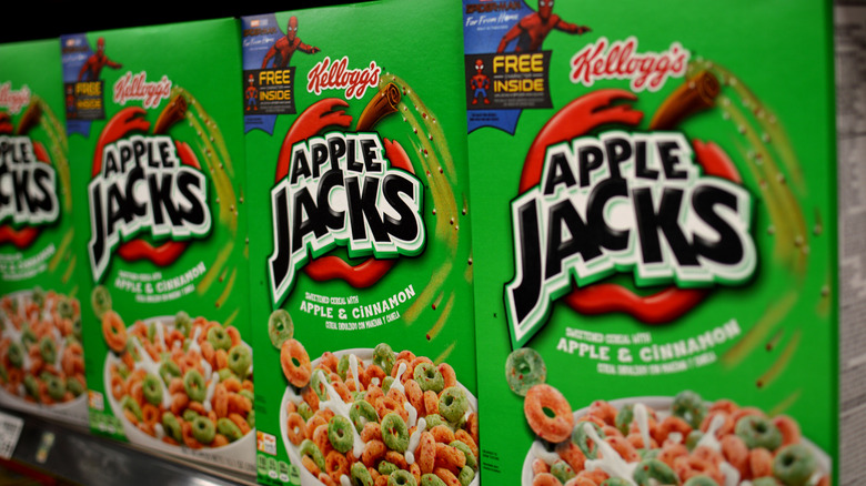 Apple Jacks box with Spiderman