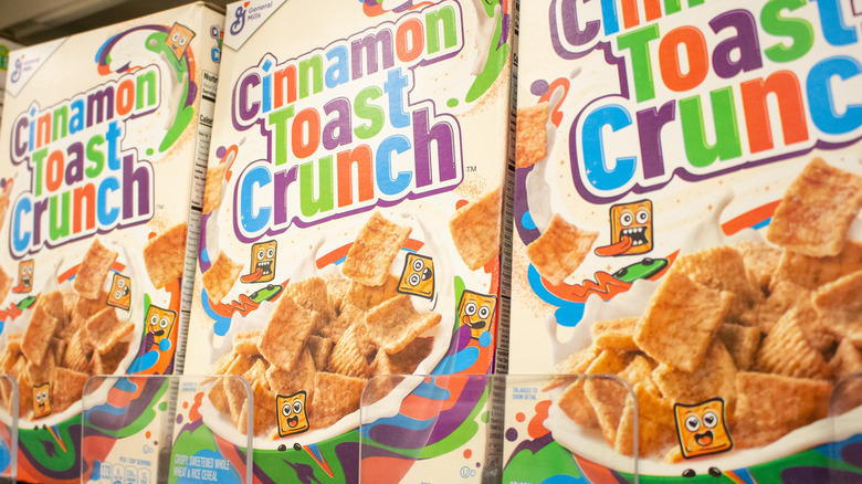 Cinnamon Toast Crunch box with Crazy Squares