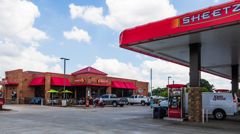 Outside of Sheetz with blue skies