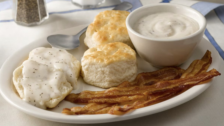 Cracker Barrel biscuits and gravy