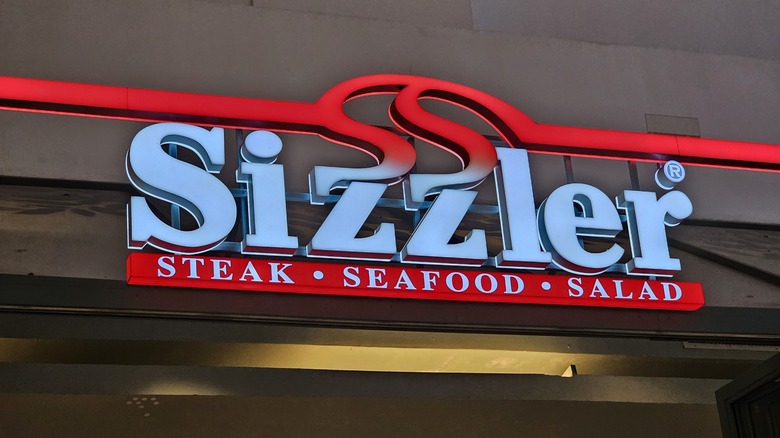 Sizzler restaurant sign