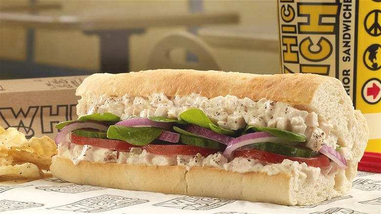 Chicken salad hoagie sandwich