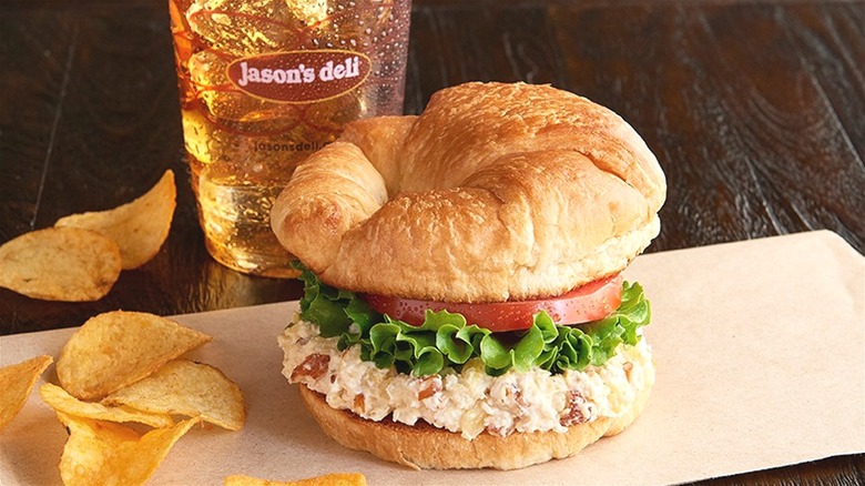 Croissant chicken salad sandwich lunch