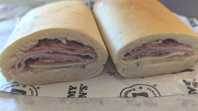 sliced Cuban sub sandwich