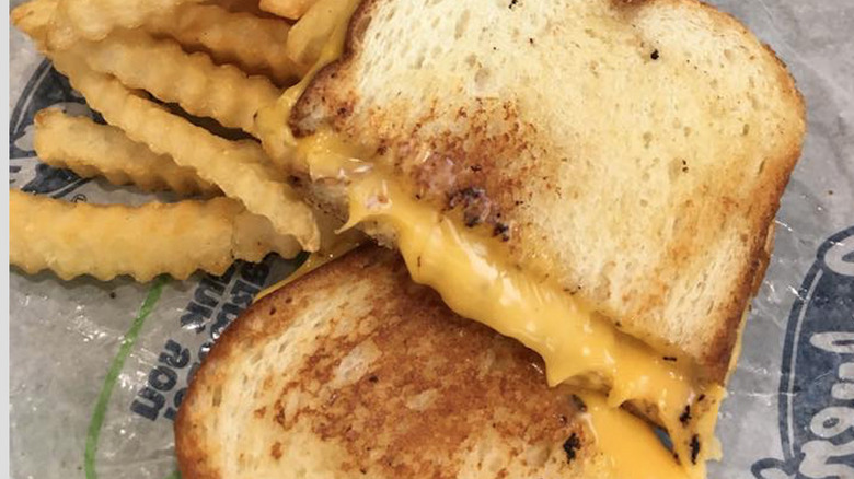 grilled cheese sandwich with crinkle fries from Culver's