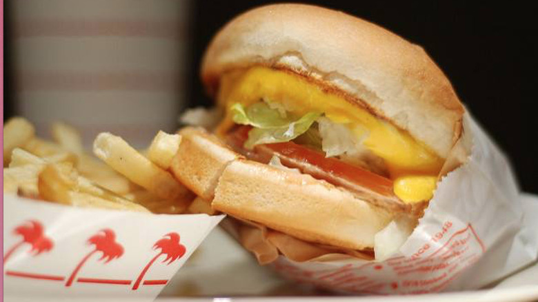 grilled cheese sandwich on hamburger bun from In-N-Out burger