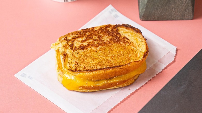 grilled cheese sandwich on hamburger bun at Shake Shack