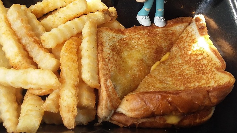 grilled cheese sandwich with fries from Zaxby's