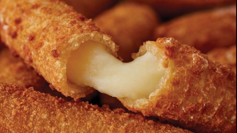 Mozzarella stick pulling apart