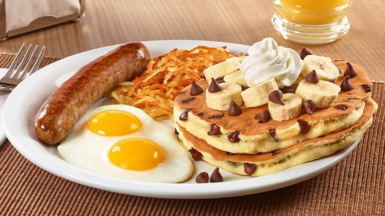 Denny's choconana pancakes