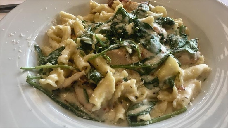 Italian Carbonara in white plate