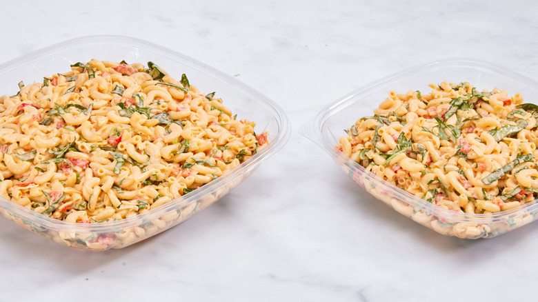 containers of pasta salad