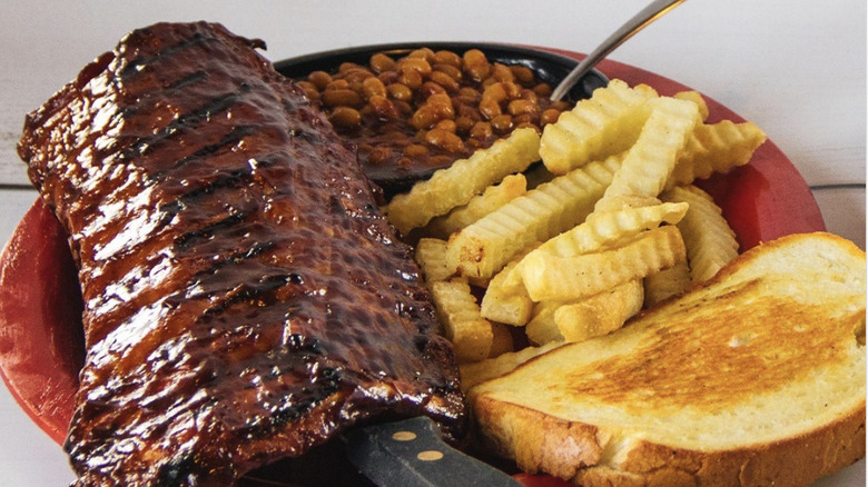 Sonny's BBQ ribs on plate