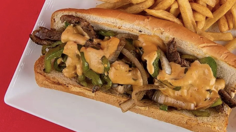 Chili's Philly cheesesteak sandwich