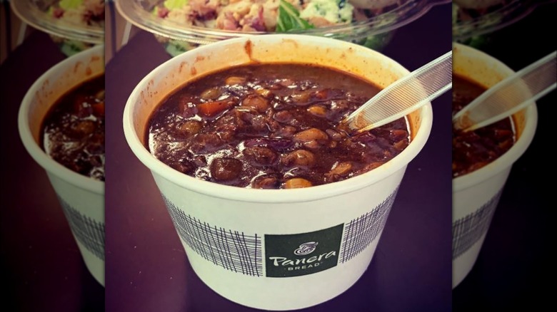 Panera's turkey chili in bowl