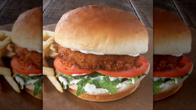 Fish sandwich with fries