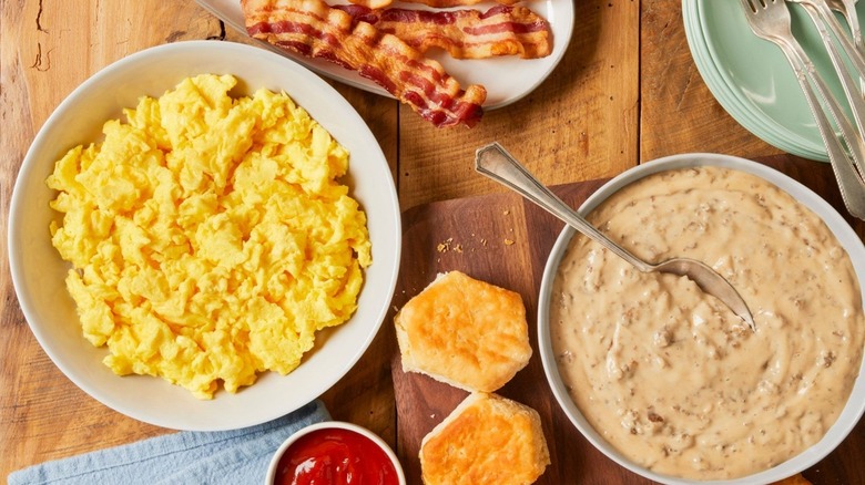 Breakfast dishes at Bob Evans