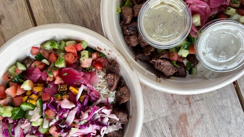 Two Cava steak bowls