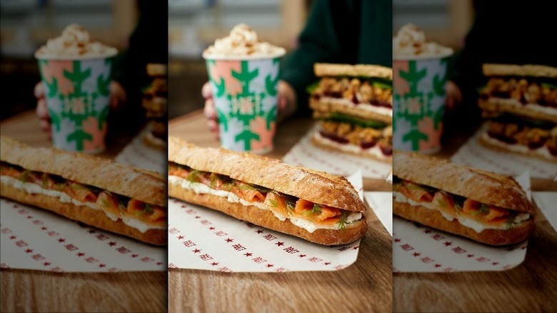 Pret a Manger sandwich and coffee drink