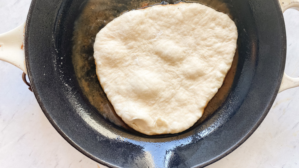 frying dough for homemade chalupas
