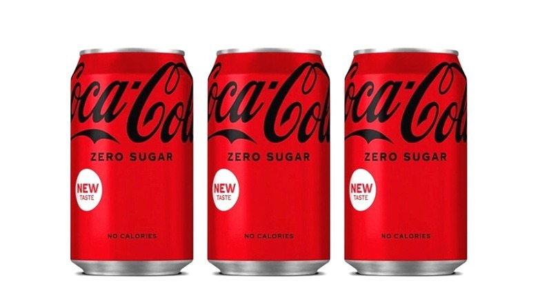 Red cans of Coca-Cola Zero soda