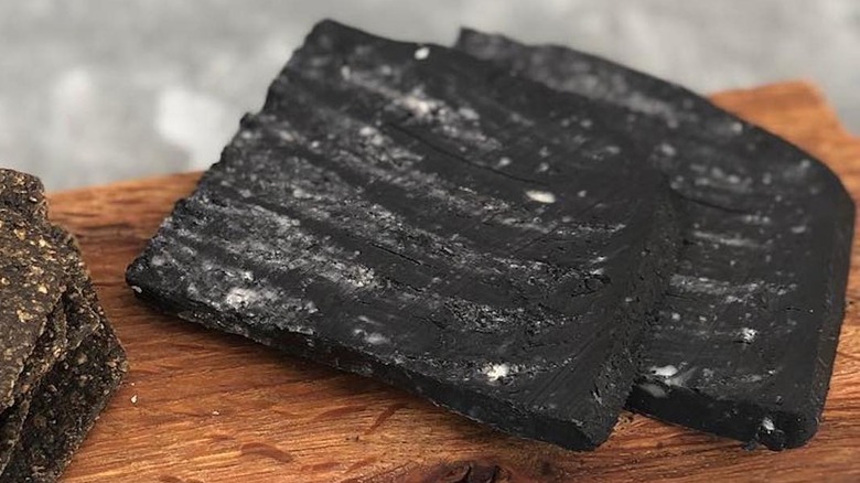 wedges of charcoal cheddar