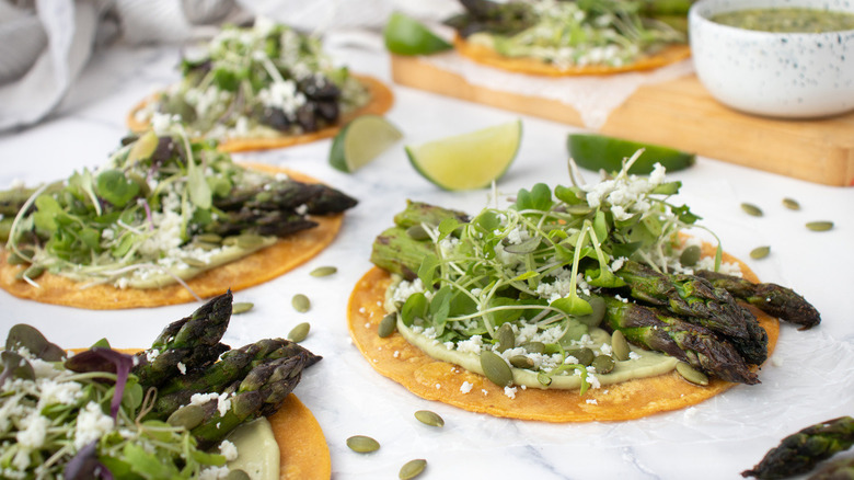 corn tortillas with green vegetables