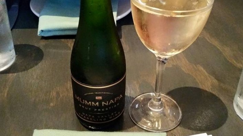 Mumm Napa Brut Prestige bottle and glass