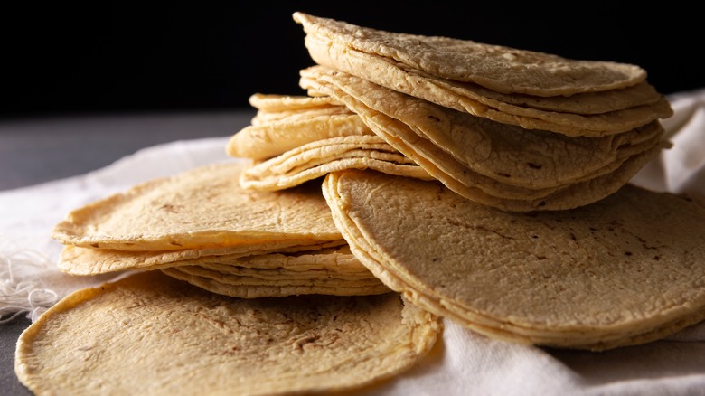 stack of corn tortillas