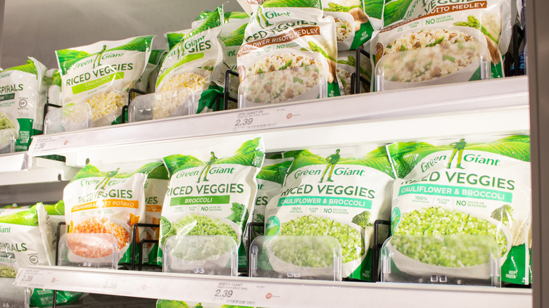 frozen vegetable at grocery store