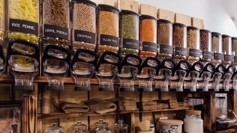 containers of lentils in bulk